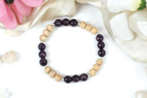 Amethyst and Tulsi beads bracelet